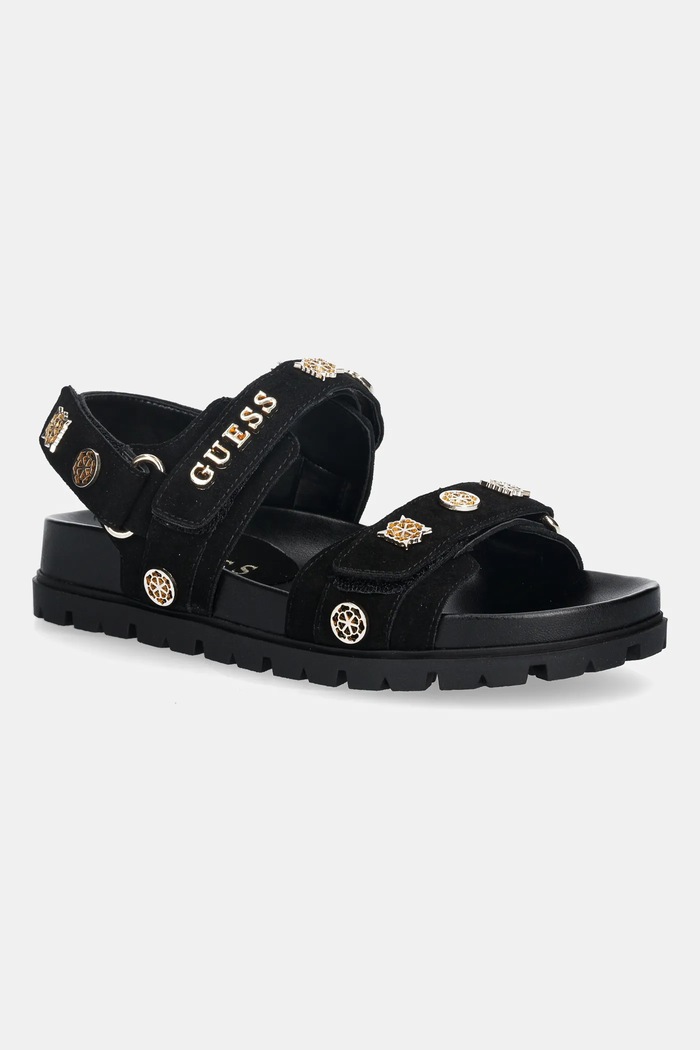 Guess sandale FLORIZI imitatie de piele intoarsa negru FLPFLO.ESU03.BLACK