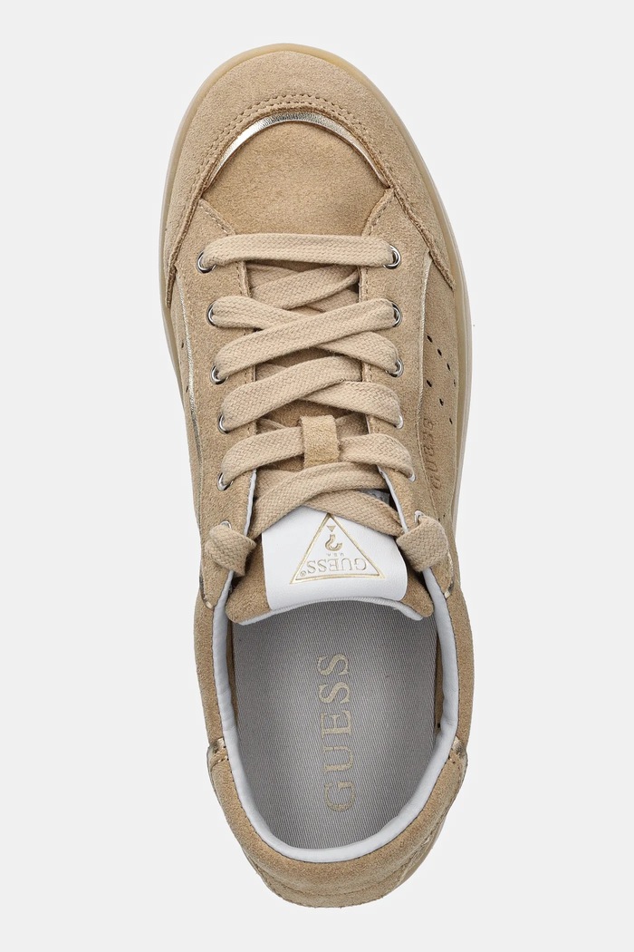 Guess sneakers din piele întoarsă JHELL bej FLPJHE.SUE12.BEIGE