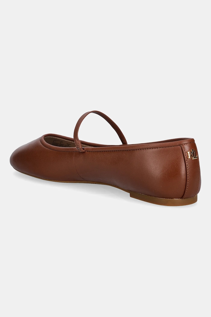 Cipők Lauren Ralph Lauren bőr balerina cipő Jayna Mj 802977874002.200 barna