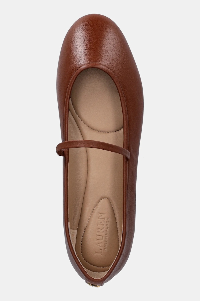 Lauren Ralph Lauren bőr balerina cipő Jayna Mj barna 802977874002.200