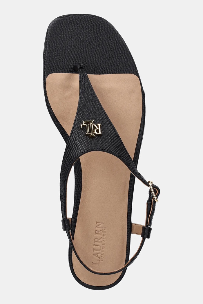 Lauren Ralph Lauren sandały skórzane Everley 2 czarny 802982881002.001