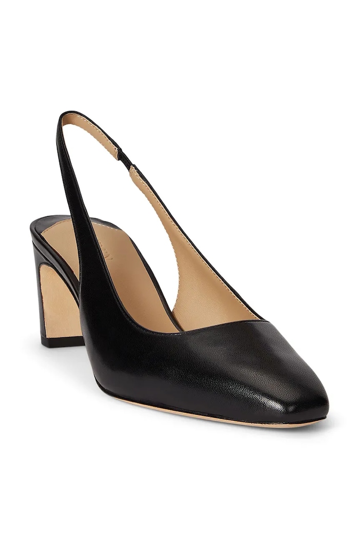Lauren Ralph Lauren czółenka skórzane Klaire 802P00096001.001 czarny SS26