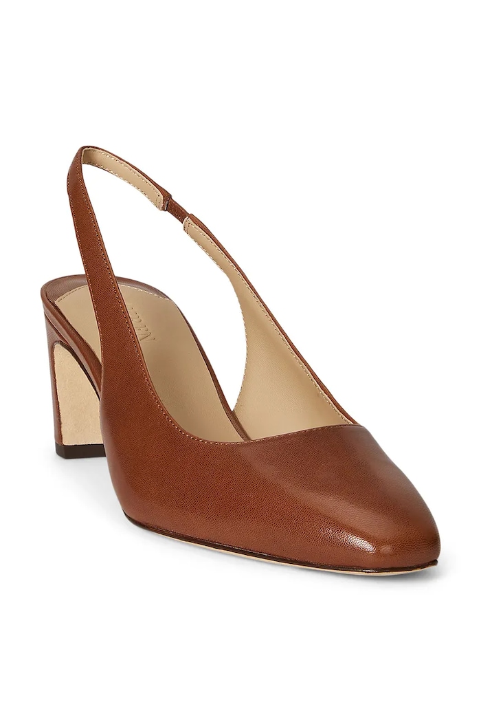 Kožené lodičky Lauren Ralph Lauren Klaire 802P00096002.200 hnedá SS26
