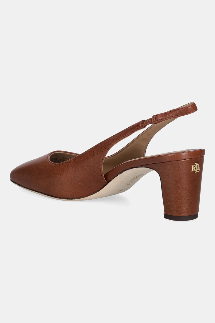 Cipők Lauren Ralph Lauren bőr flip-flop Klaire 802P00096002.200 barna