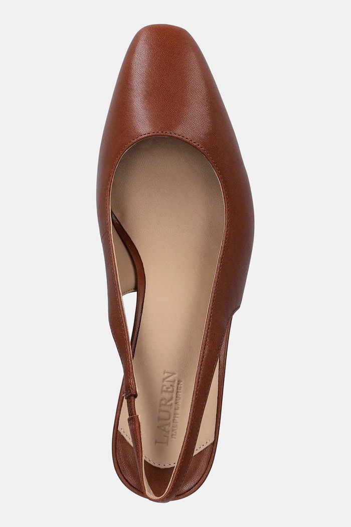 Lauren Ralph Lauren bőr flip-flop Klaire barna 802P00096002.200