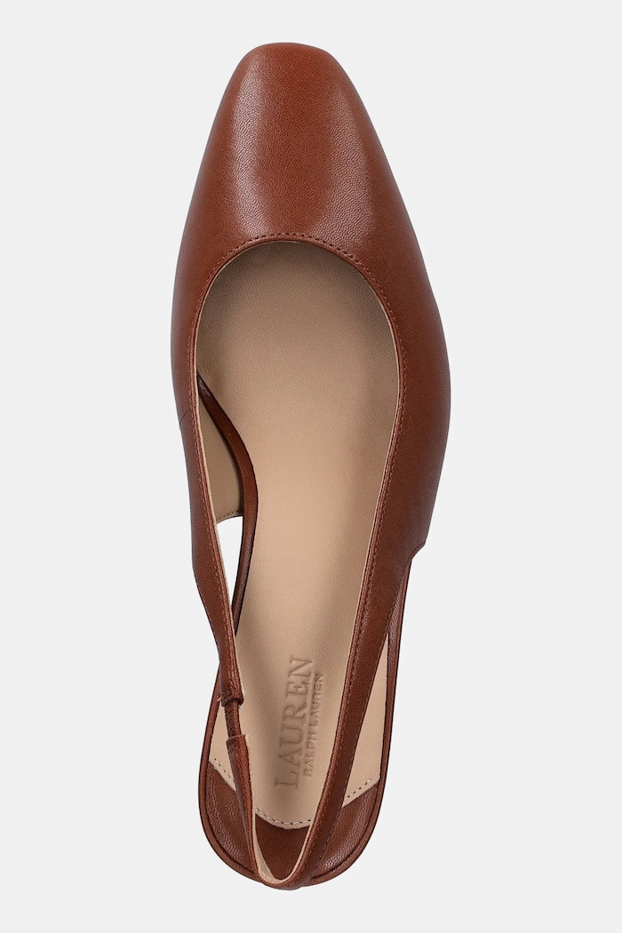 Lauren Ralph Lauren bőr flip-flop Klaire barna 802P00096002.200