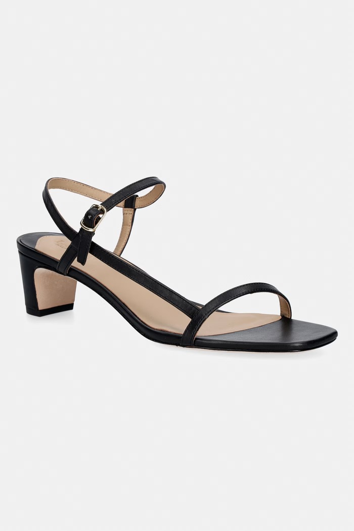 Lauren Ralph Lauren sandały skórzane Laine Md Hl słupek czarny 802P00097001.001