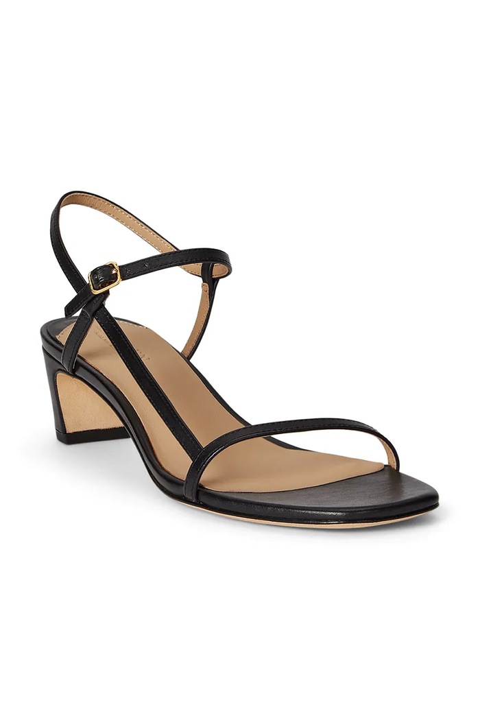 Kožené sandále Lauren Ralph Lauren Laine Md Hl 802P00097001.001 čierna SS26
