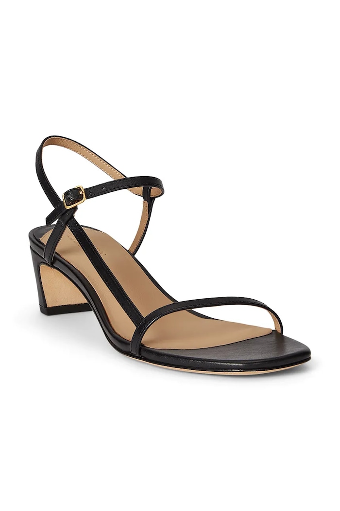 Δερμάτινα πέδιλα Lauren Ralph Lauren Laine Md Hl 802P00097001.001 μαύρο SS26