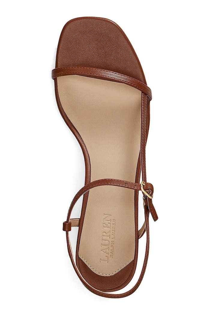 Παπούτσια Δερμάτινα πέδιλα Lauren Ralph Lauren Laine Md Hl 802P00097002.200 καφέ