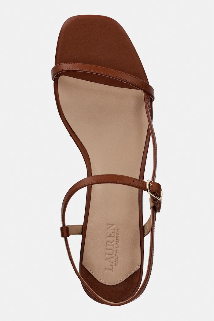 Lauren Ralph Lauren sandały skórzane Laine Md Hl brązowy 802P00097002.200