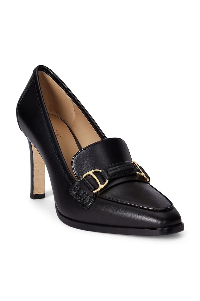 Lauren Ralph Lauren czółenka skórzane Tasha Tl 802P04169001.001 czarny SS26