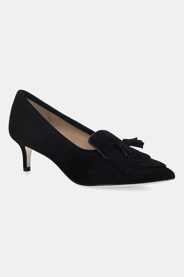 Lauren Ralph Lauren velúr magassarkú cipő Adrienne Klt tűsarok fekete 802P04172001.001