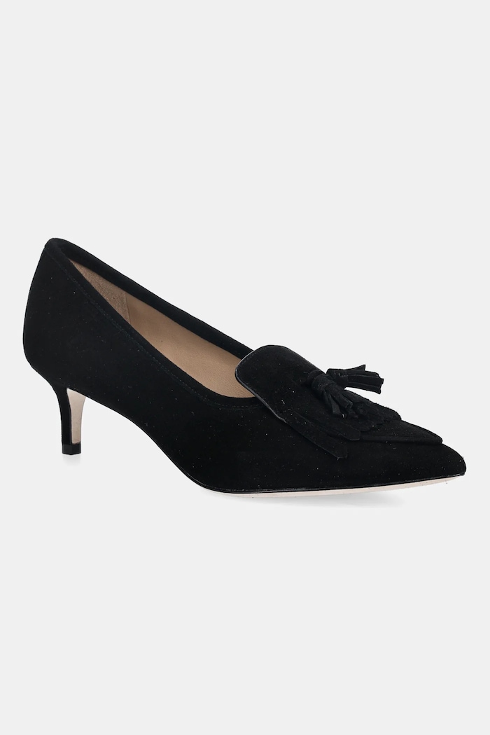Lauren Ralph Lauren velúr magassarkú cipő Adrienne Klt tűsarok fekete 802P04172001.001