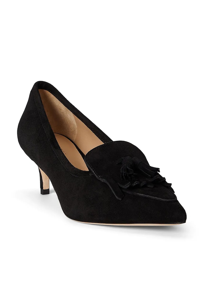 Lauren Ralph Lauren szpilki zamszowe Adrienne Klt 802P04172001.001 czarny SS26