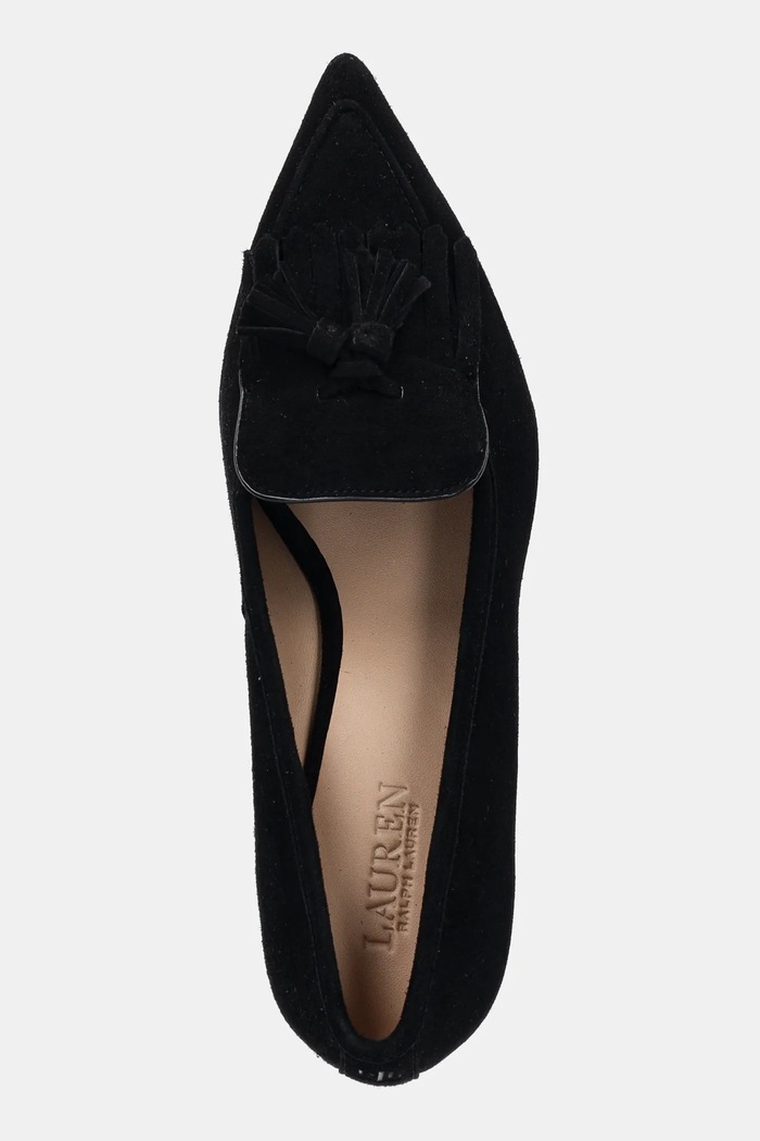 Lauren Ralph Lauren velúr magassarkú cipő Adrienne Klt fekete 802P04172001.001