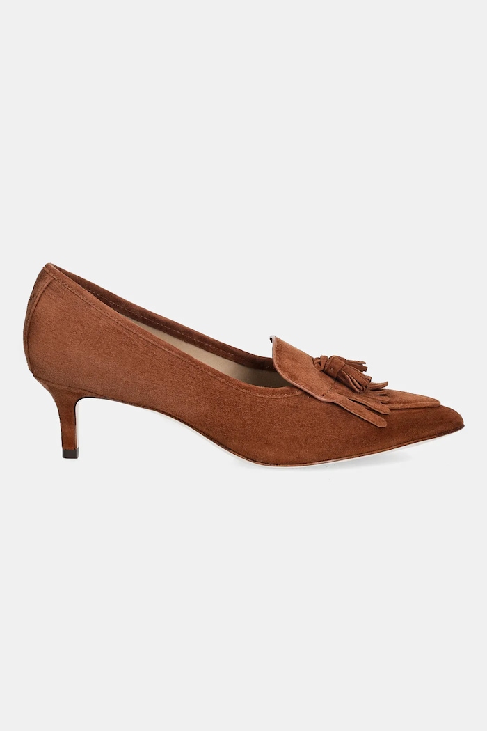 Lauren Ralph Lauren velúr magassarkú cipő Adrienne Klt 802P04172002.200 barna SS26