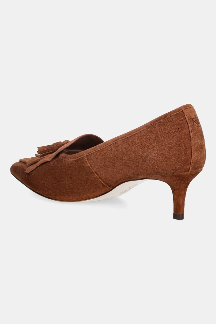 Cipők Lauren Ralph Lauren velúr magassarkú cipő Adrienne Klt 802P04172002.200 barna