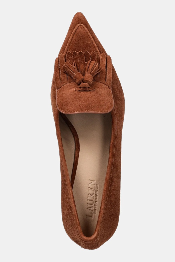 Lauren Ralph Lauren velúr magassarkú cipő Adrienne Klt barna 802P04172002.200