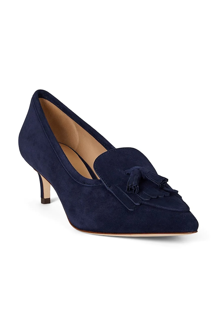 Semišové lodičky Lauren Ralph Lauren Adrienne Klt 802P04172004.410 tmavomodrá SS26