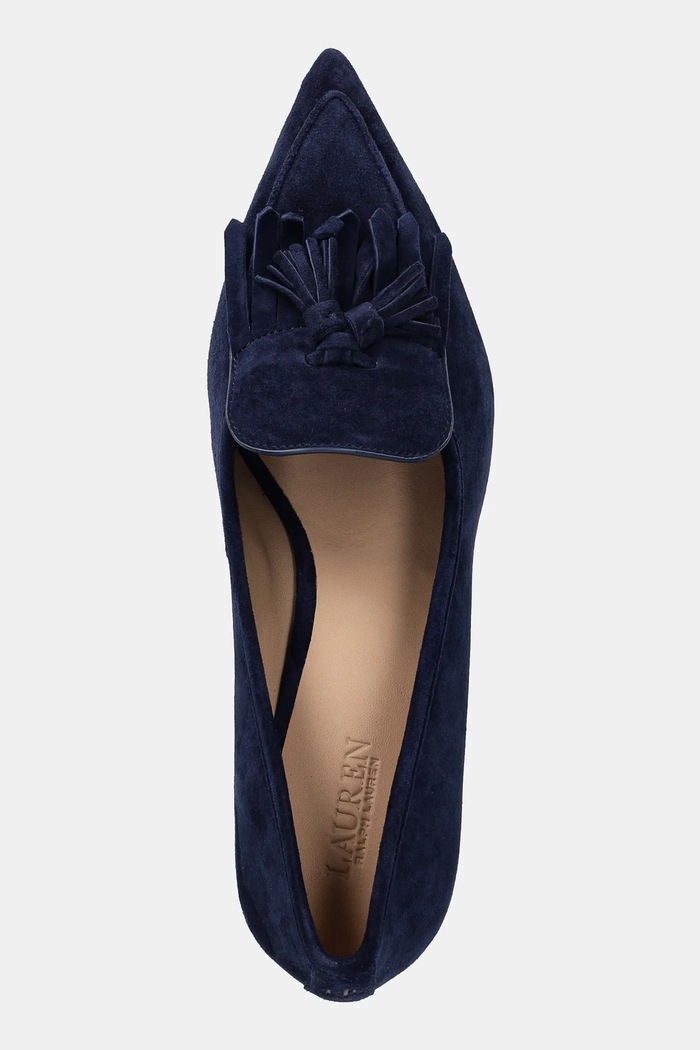 Γόβες σουέτ Lauren Ralph Lauren Adrienne Klt σκούρο μπλε 802P04172004.410
