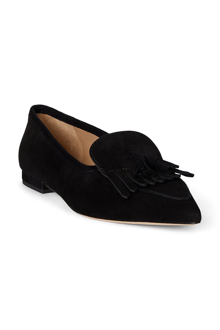 Semišové baleríny Lauren Ralph Lauren Londyn Klt 802P04175001.001 čierna SS26