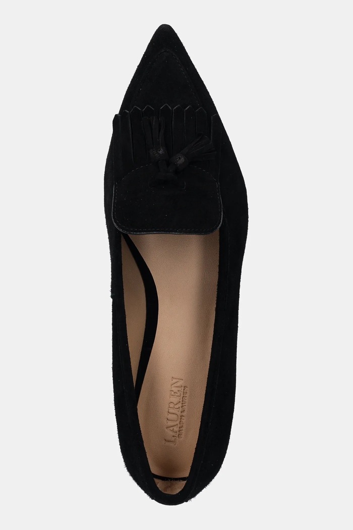 Lauren Ralph Lauren velúr balerina Londyn Klt fekete 802P04175001.001
