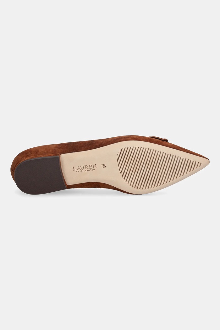 Semišové baleríny Lauren Ralph Lauren Londyn Klt 802P04175002.200 hnedá
