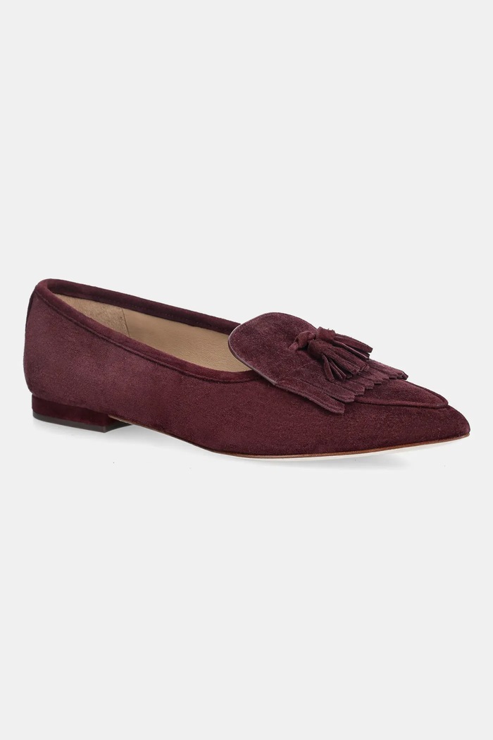 Semišové baleríny Lauren Ralph Lauren Londyn Klt semišová koža červená 802P04175003.600