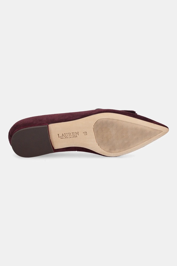Semišové baleríny Lauren Ralph Lauren Londyn Klt 802P04175003.600 červená