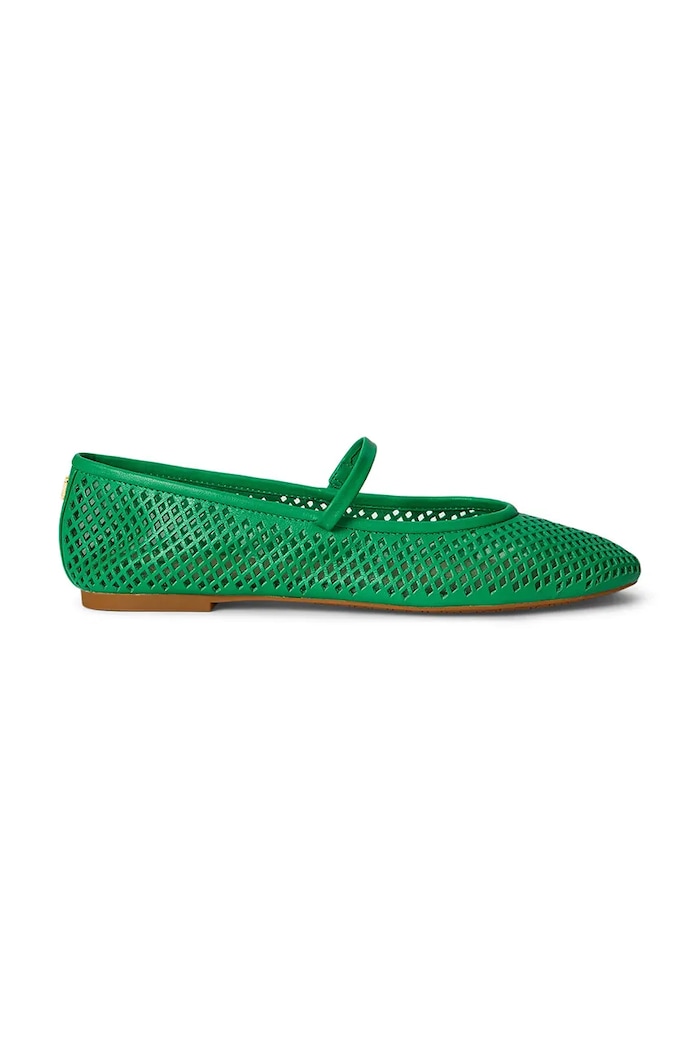 Lauren Ralph Lauren ballerine in pelle Jayna Mj verde 802P04176005.300