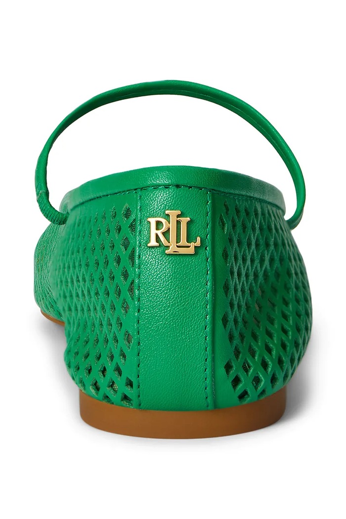 Usnjene balerinke Lauren Ralph Lauren Jayna Mj zelena 802P04176005.300