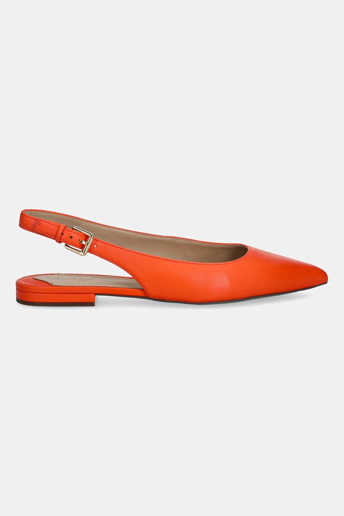 Lauren Ralph Lauren bőr balerina cipő Londyn Slbck 802P04383001.800 narancssárga SS26