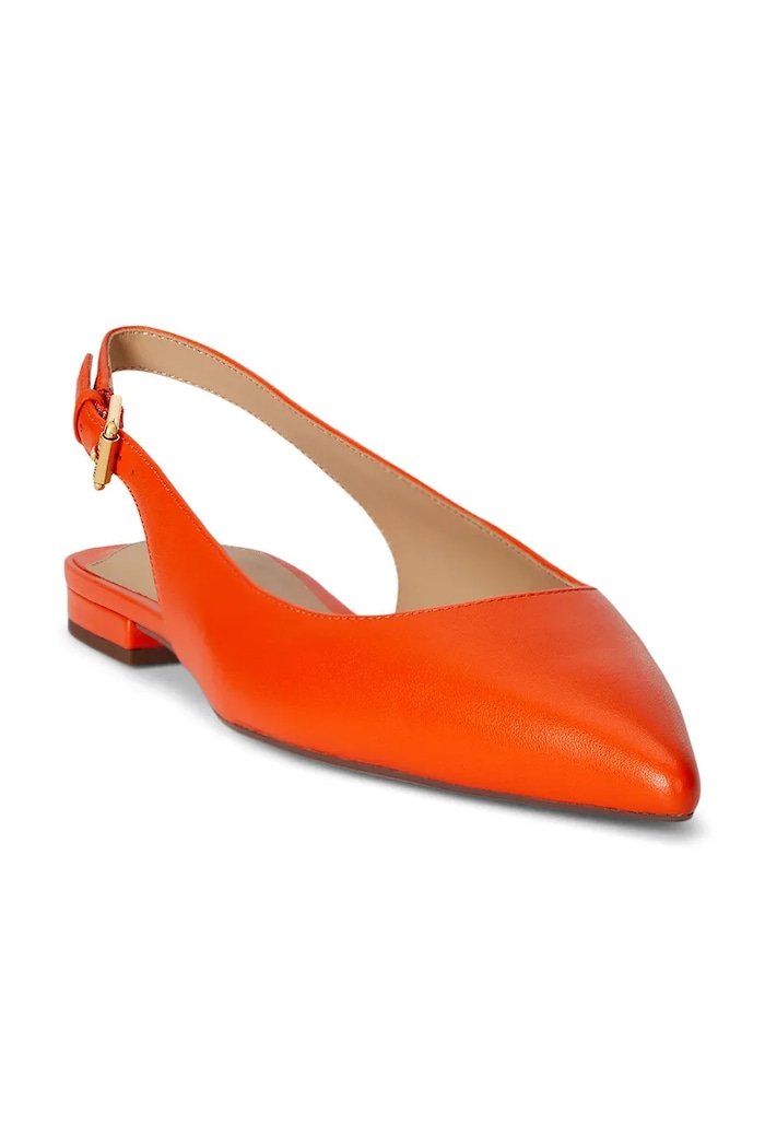 Kožené balerínky Lauren Ralph Lauren Londyn Slbck 802P04383001.800 oranžová SS26