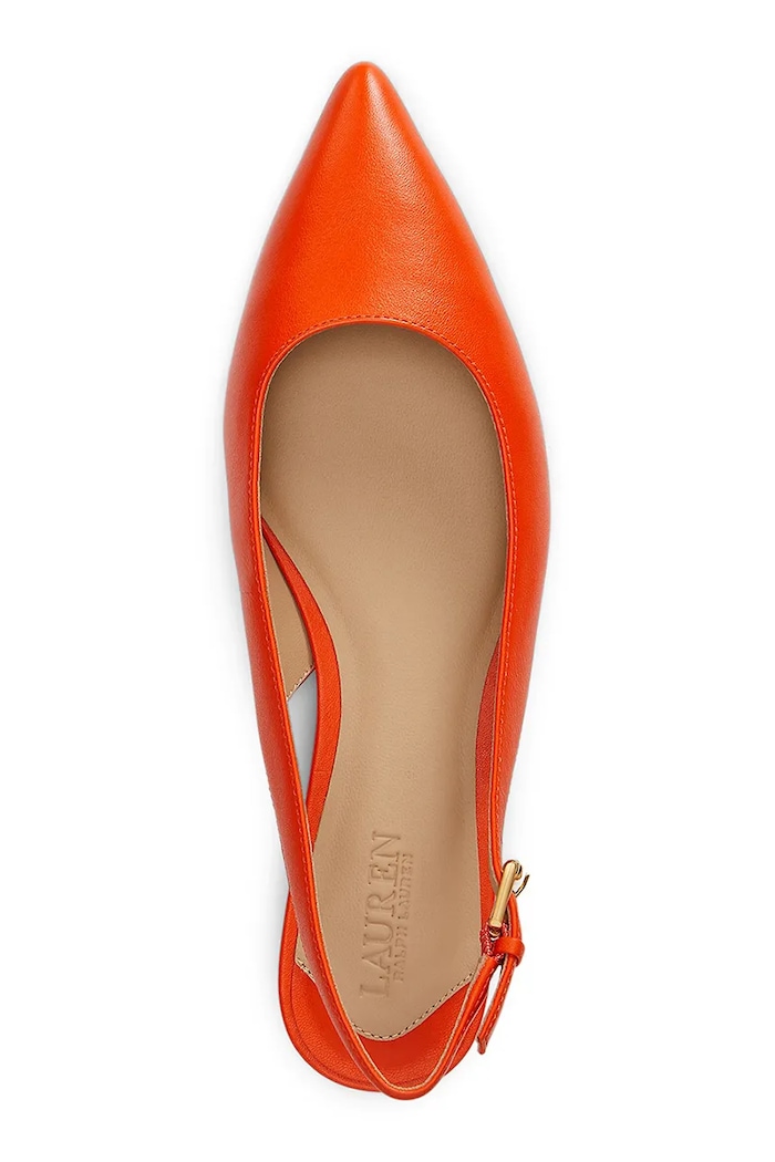 Obuv Kožené balerínky Lauren Ralph Lauren Londyn Slbck 802P04383001.800 oranžová
