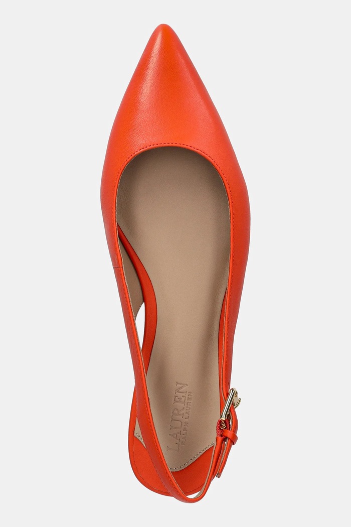 Lauren Ralph Lauren bőr balerina cipő Londyn Slbck narancssárga 802P04383001.800