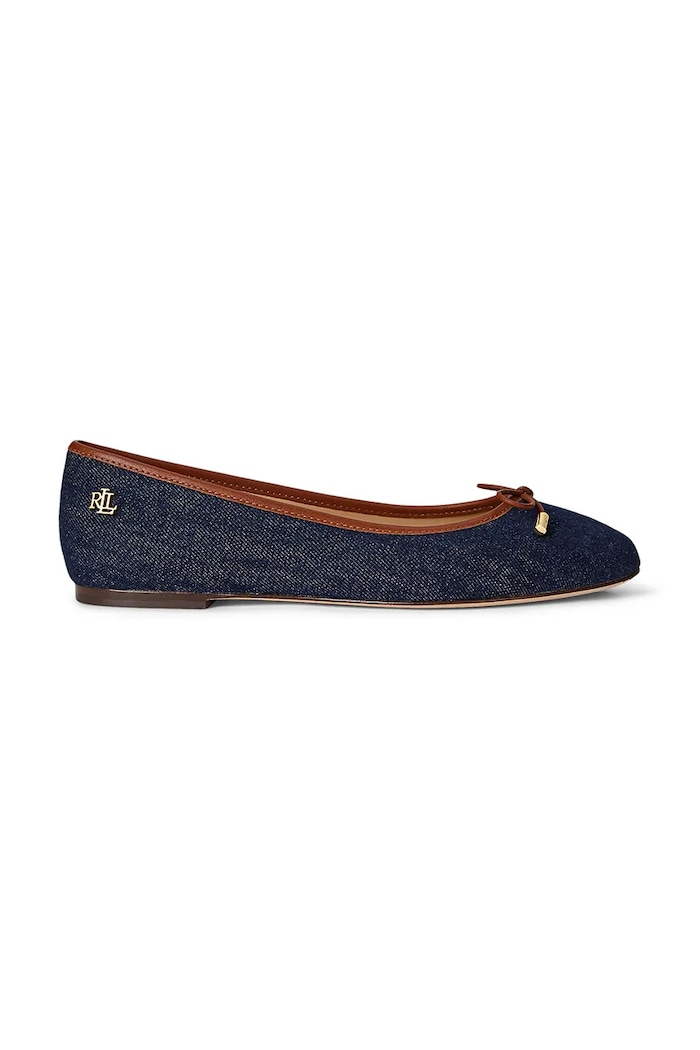 Baleríny Lauren Ralph Lauren Jayna usňová koža tmavomodrá 802P04386001.400