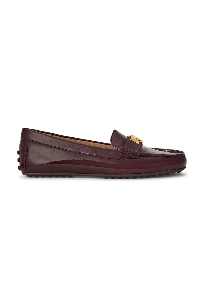 Kožené mokasíny Lauren Ralph Lauren Barnsbury lakovaná koža burgundské 802P04390002.600
