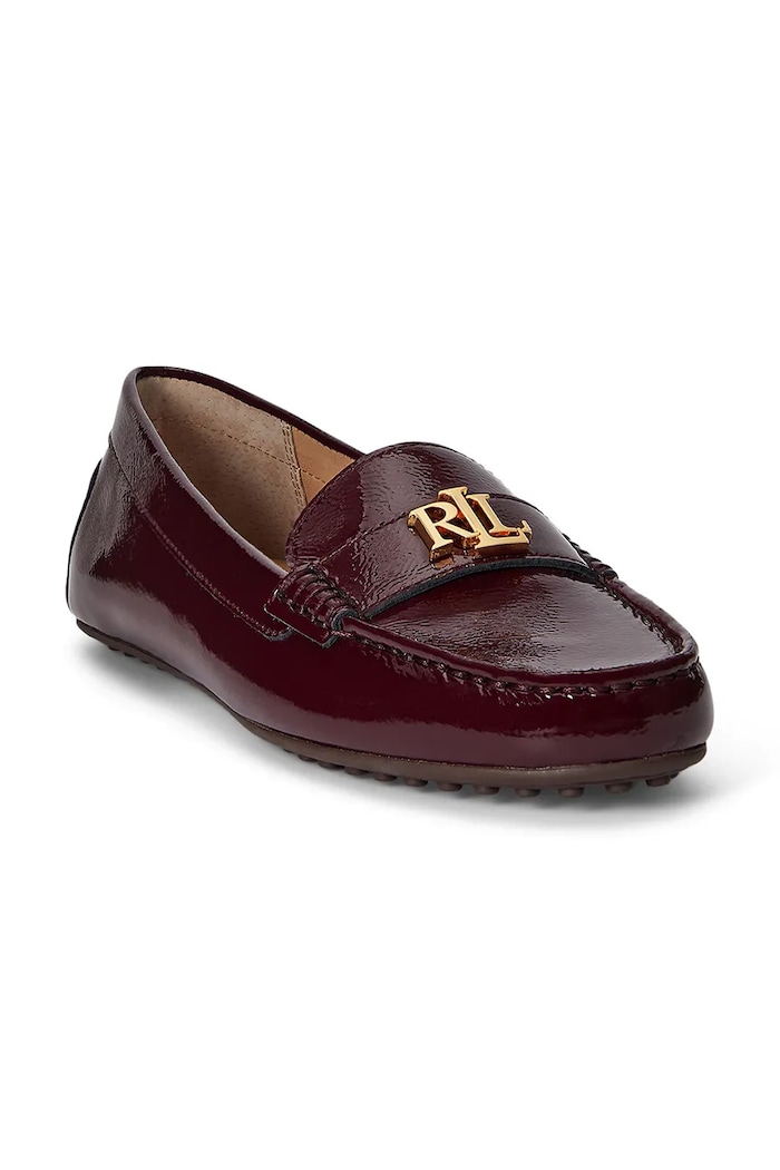 Lauren Ralph Lauren mocasini de piele Barnsbury 802P04390002.600 burgundia SS26