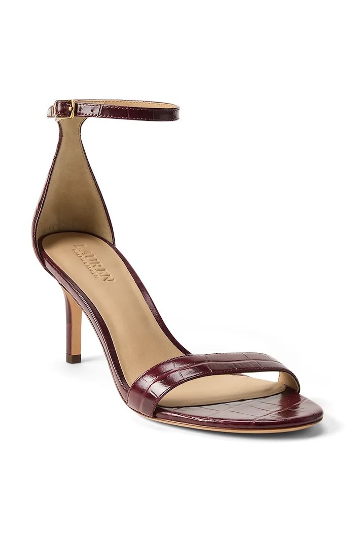 Lauren Ralph Lauren szpilki skórzane Allie Mid 802P04399001.600 czerwony SS26