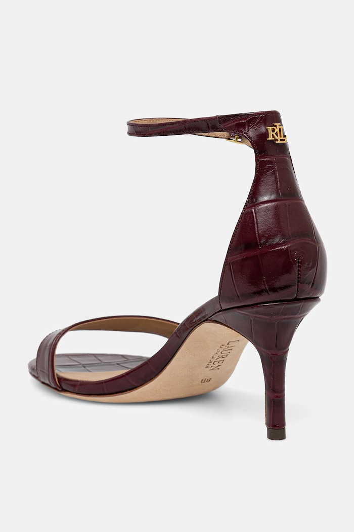 Cipők Lauren Ralph Lauren bőr tűsarkú Allie Mid 802P04399001.600 piros