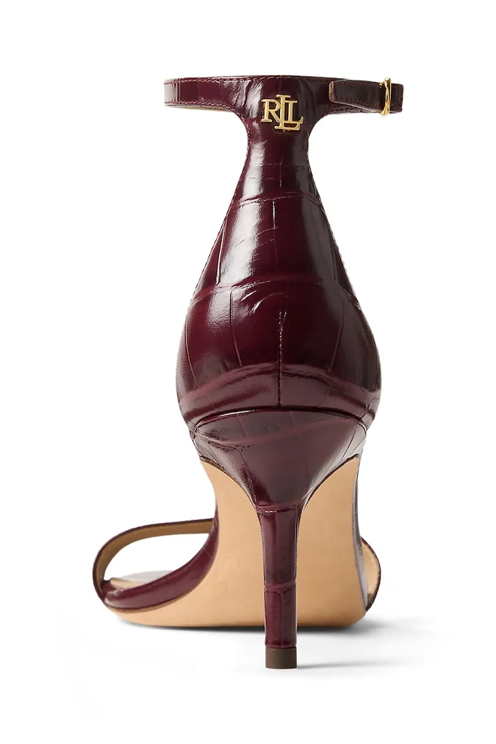 Obuwie Lauren Ralph Lauren szpilki skórzane Allie Mid 802P04399001.600 czerwony