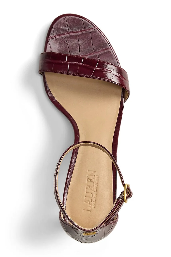 Lauren Ralph Lauren szpilki skórzane Allie Mid czerwony 802P04399001.600