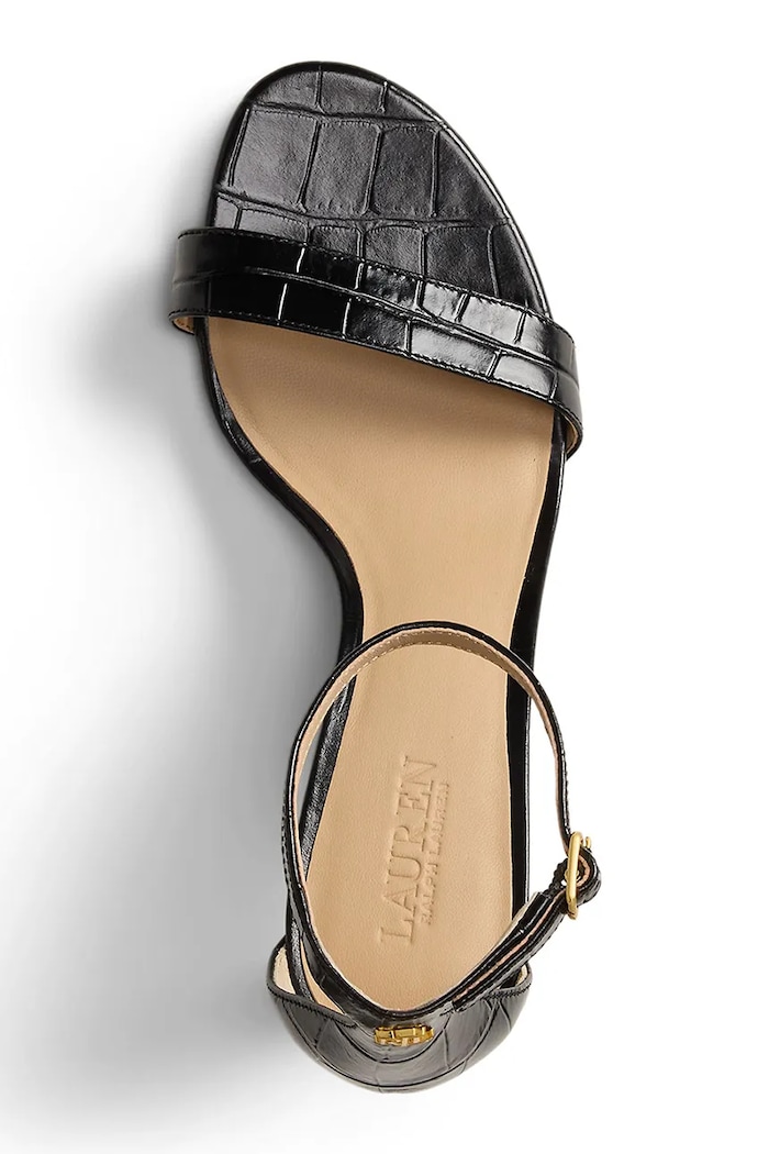 Kožené sandále Lauren Ralph Lauren Allie Mid čierna 802P04399002.001