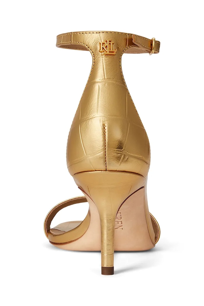 Obuwie Lauren Ralph Lauren sandały skórzane Allie Mid 802P04400001.710 złoty
