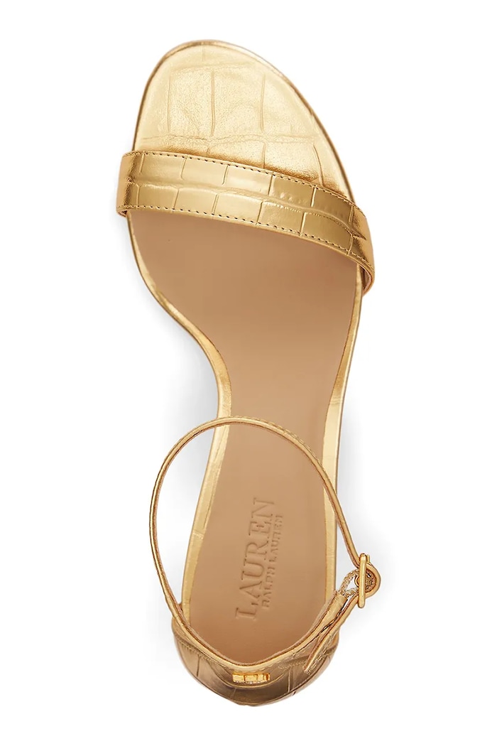 Lauren Ralph Lauren sandały skórzane Allie Mid złoty 802P04400001.710