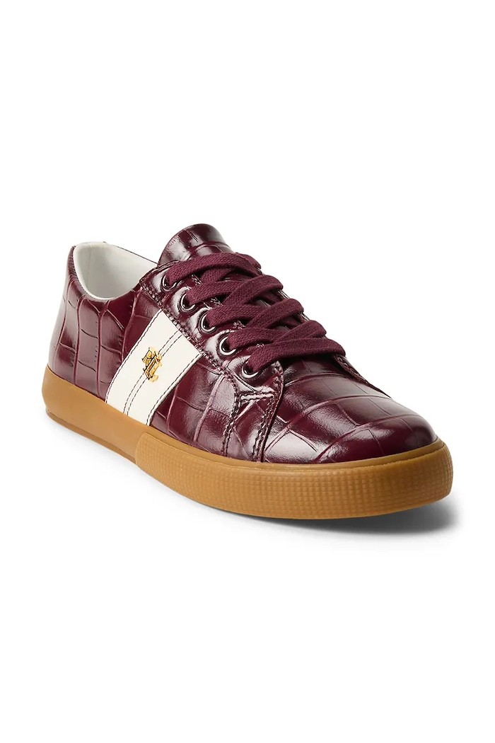 Lauren Ralph Lauren sneakers in pelle Janson II 802P06355002.600 granata SS26