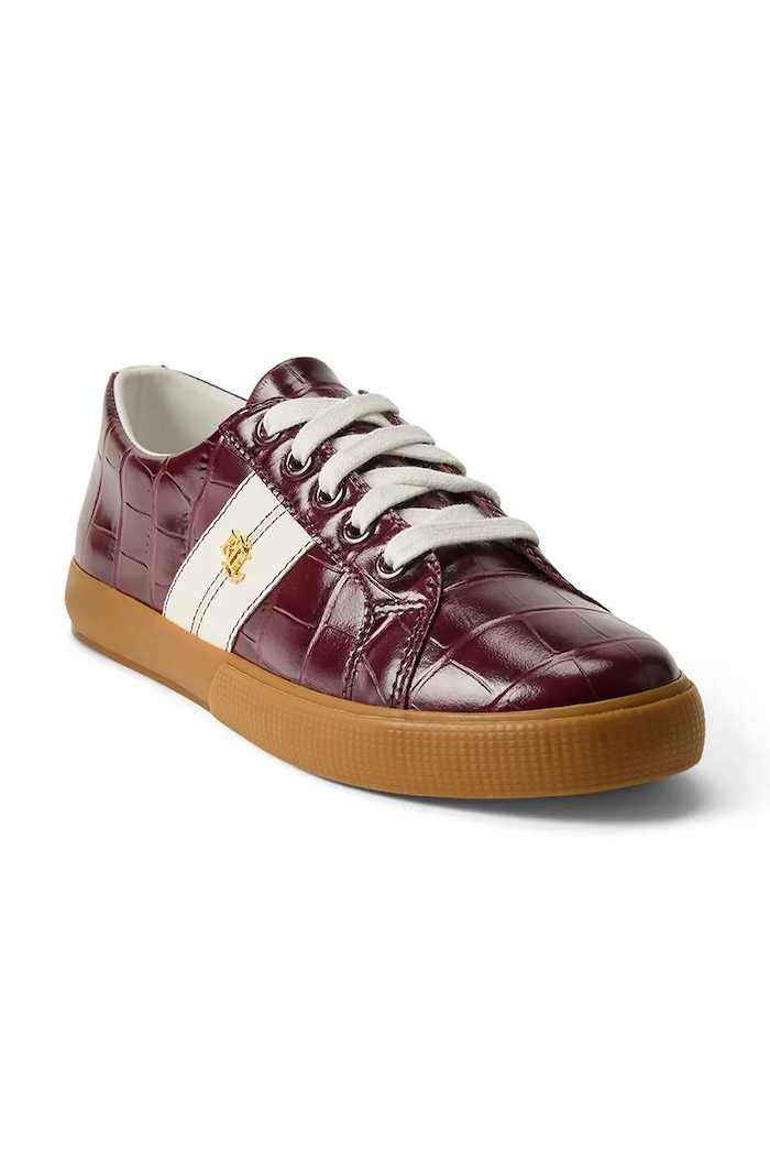 Lauren Ralph Lauren sneakers in pelle Janson II 802P06355002.600 granata