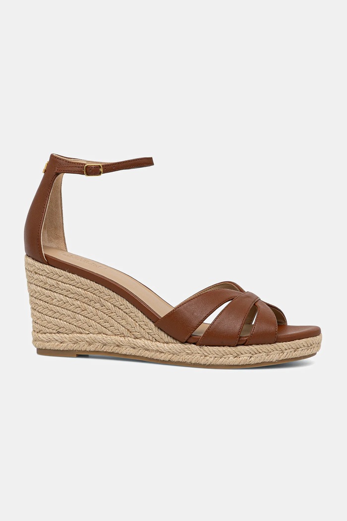 Δερμάτινες εσπαντρίγιες Lauren Ralph Lauren Nellie 802P04433002.200 καφέ SS26