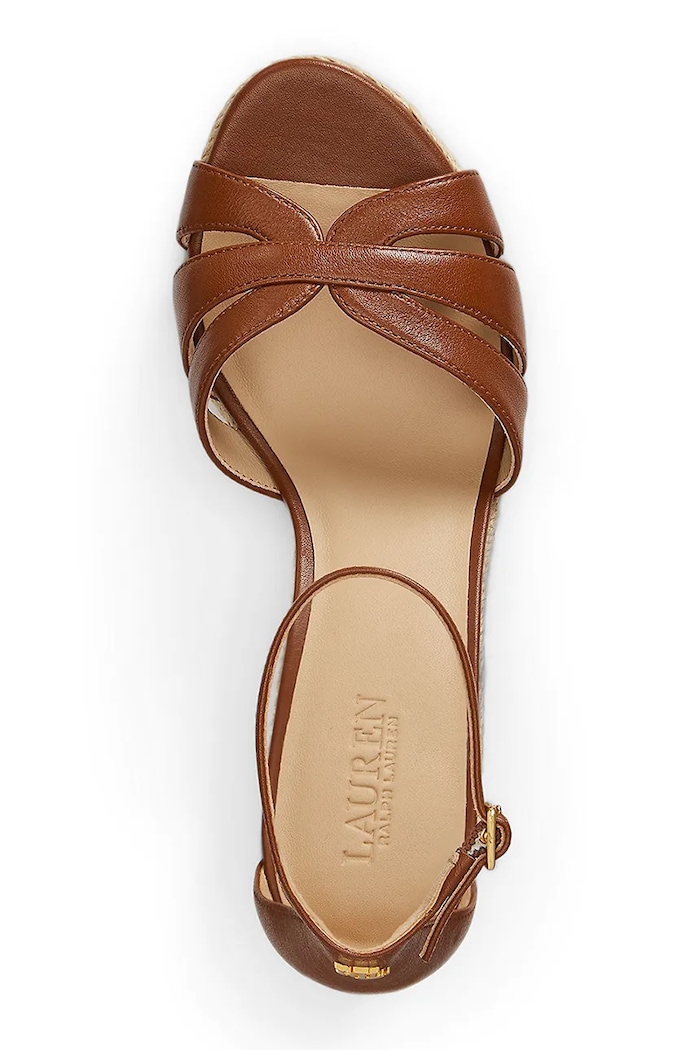 Lauren Ralph Lauren espadrile de piele Nellie maro 802P04433002.200